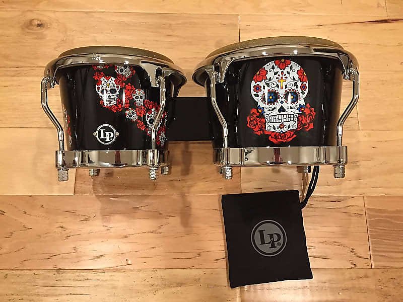 Juego de bongós de fibra de vidrio con la firma de Karl Perazzo LP Latin Percussion LP794X-KP